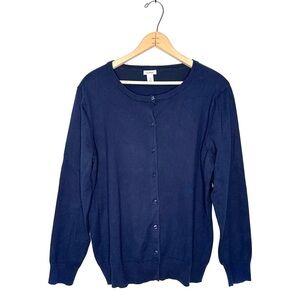 L.L. Bean Navy Blue Button Down Cardigan Size XL